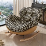 Simple and modern rocking chair for balcony, living room, leisure recliner, bedroom, home use, nap beanbag chair, can be reclined or sat.